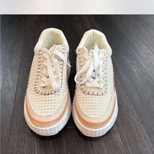 Women's Cream and Orange Sneakers